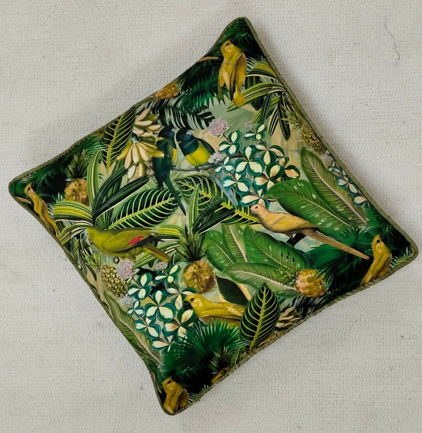 Handcrafted Tropical Forest Cushion