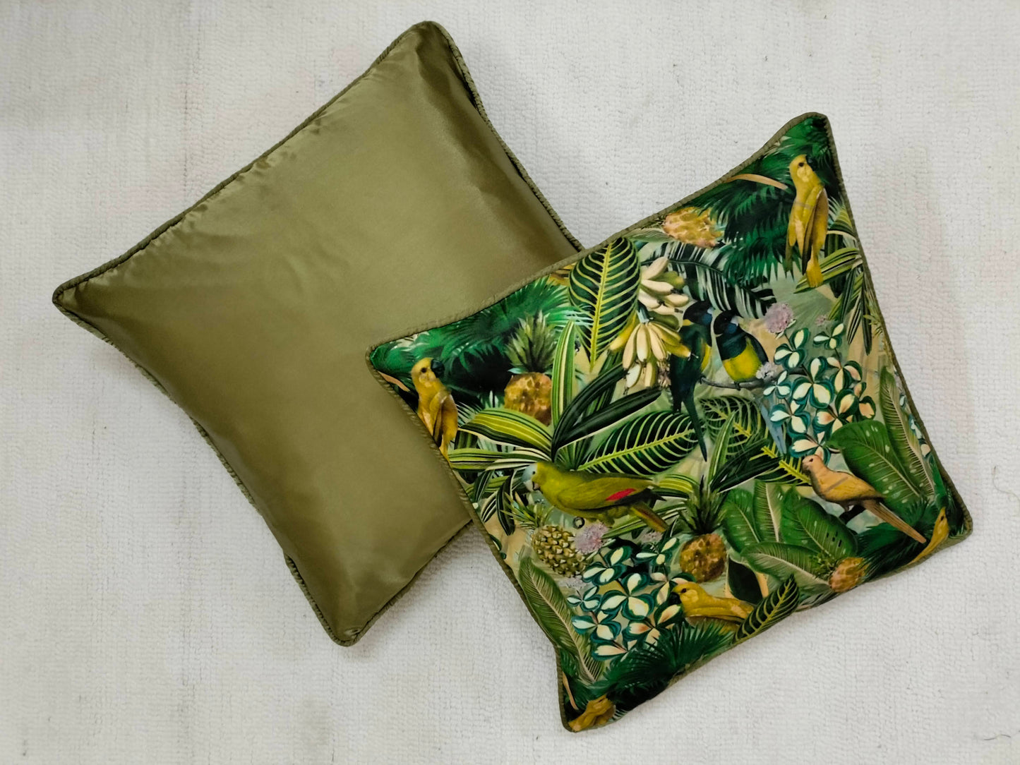 Handcrafted Tropical Forest Cushion