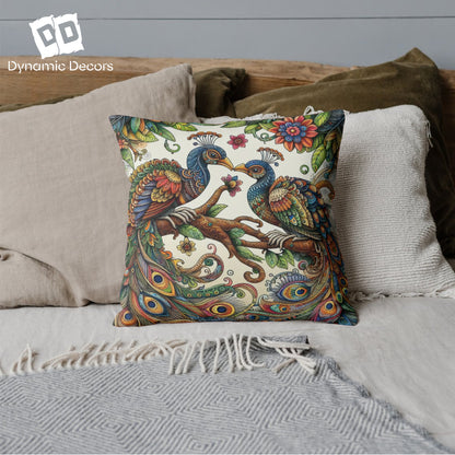 Colorful Peacock Mandala Cushion